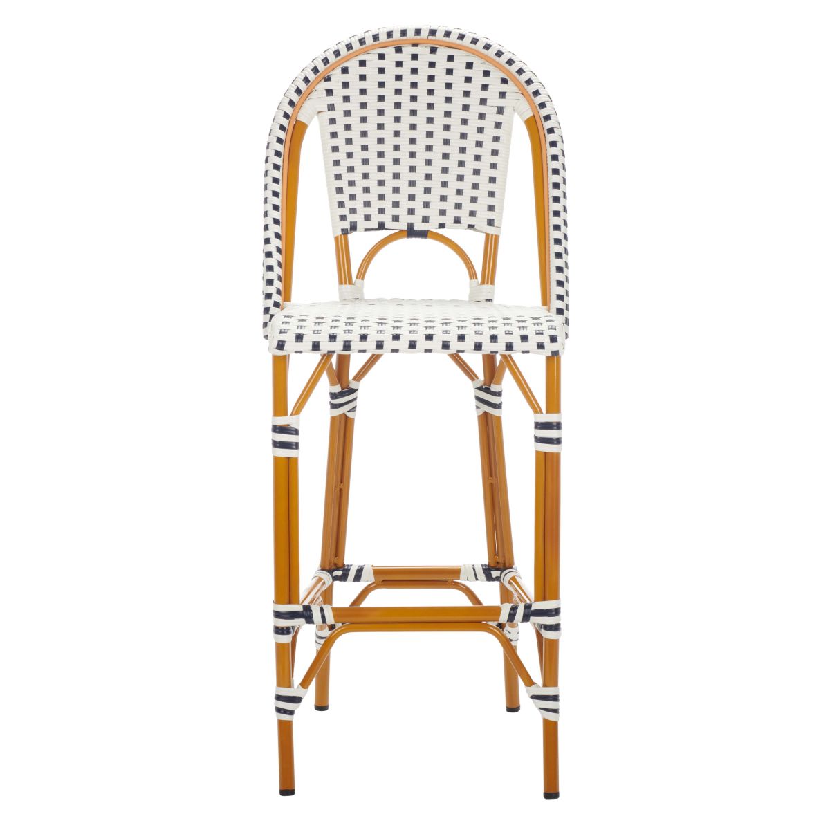 California Bar Stool | Safavieh - PAT7534 - White / Navy