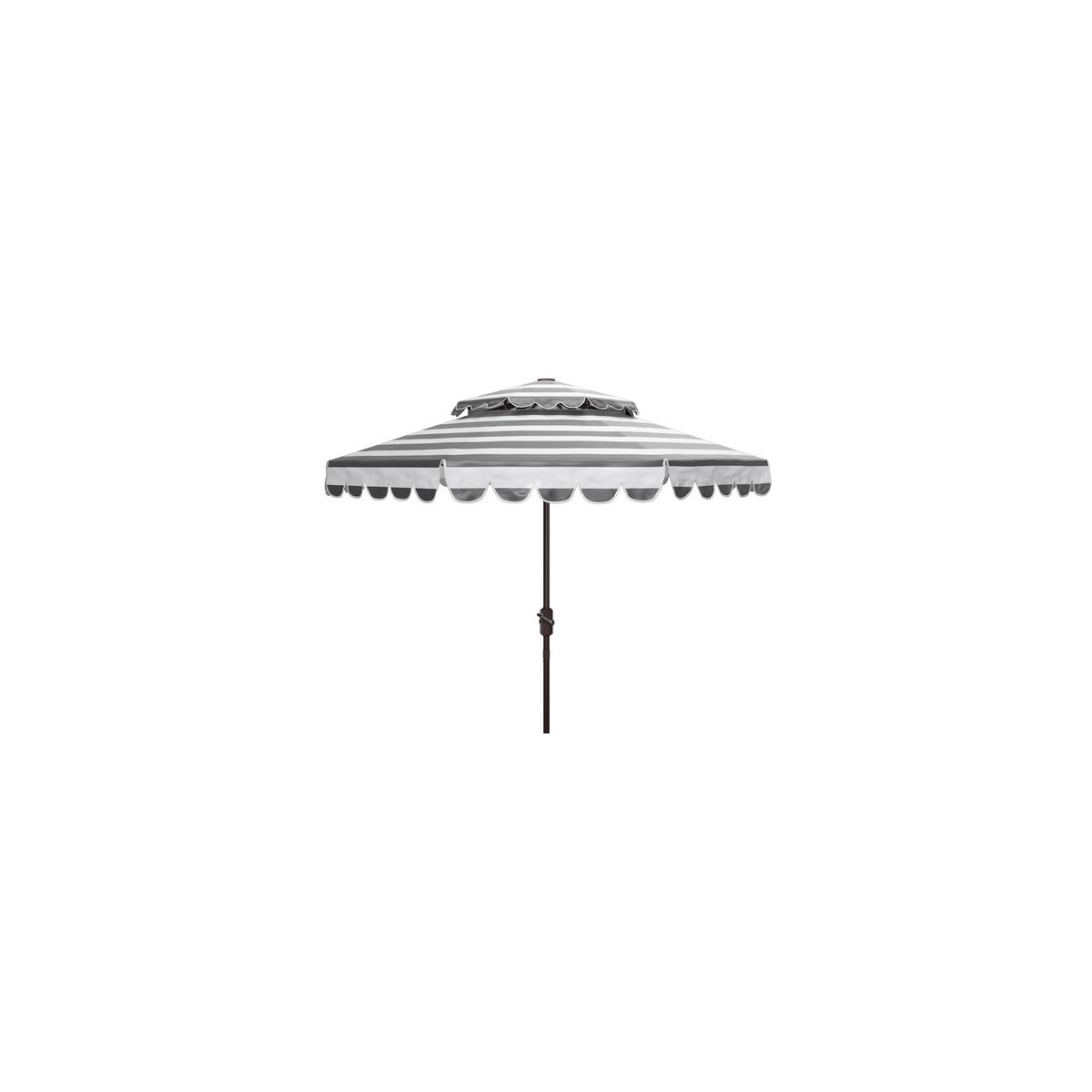 Safavieh Vienna 9Ft Rnd Double Top Crank Umbrella , PAT8211 - Black/White