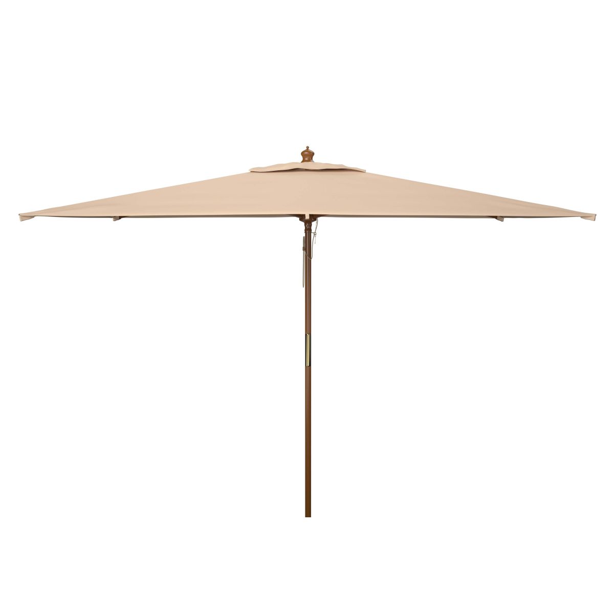 beige rectangular patio umbrella Safavieh Aklin 6.5Ft X 10Ft Rectangle Wooden Pulley Market Umbrella (N