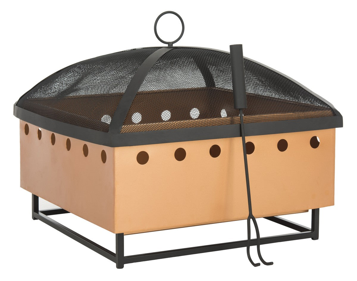 Safavieh Wyatt Square Fire Pit , PIT2004 - Copper/Black