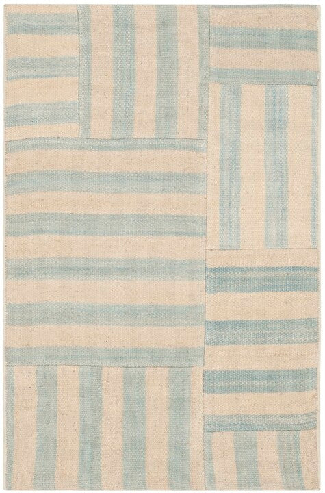 Canyon Stripe Patch 2867 Rug | Ralph Lauren - RLR2867 - Sky