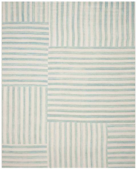 Canyon Stripe Patch 2867 Rug | Ralph Lauren - RLR2867 - Sky