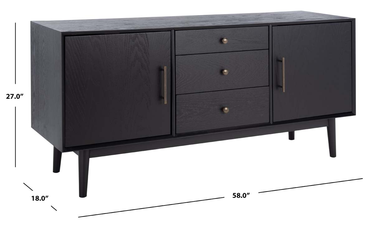 Elissa Mid-Century Large Media Stand | Safavieh Couture - SFV2115 - Black