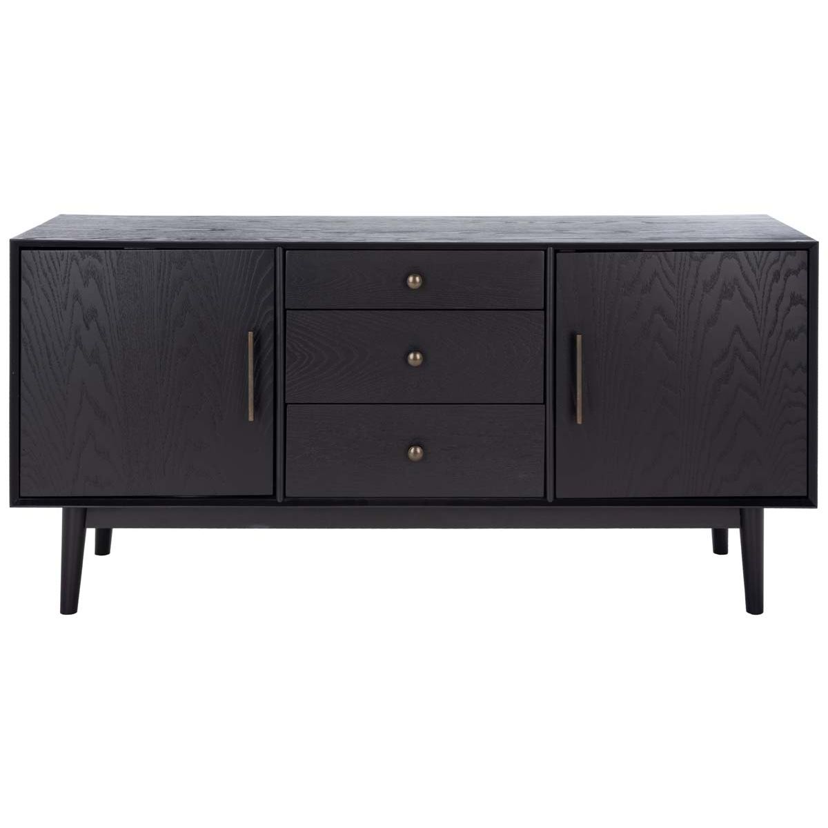 Elissa Mid-Century Large Media Stand | Safavieh Couture - SFV2115 - Black