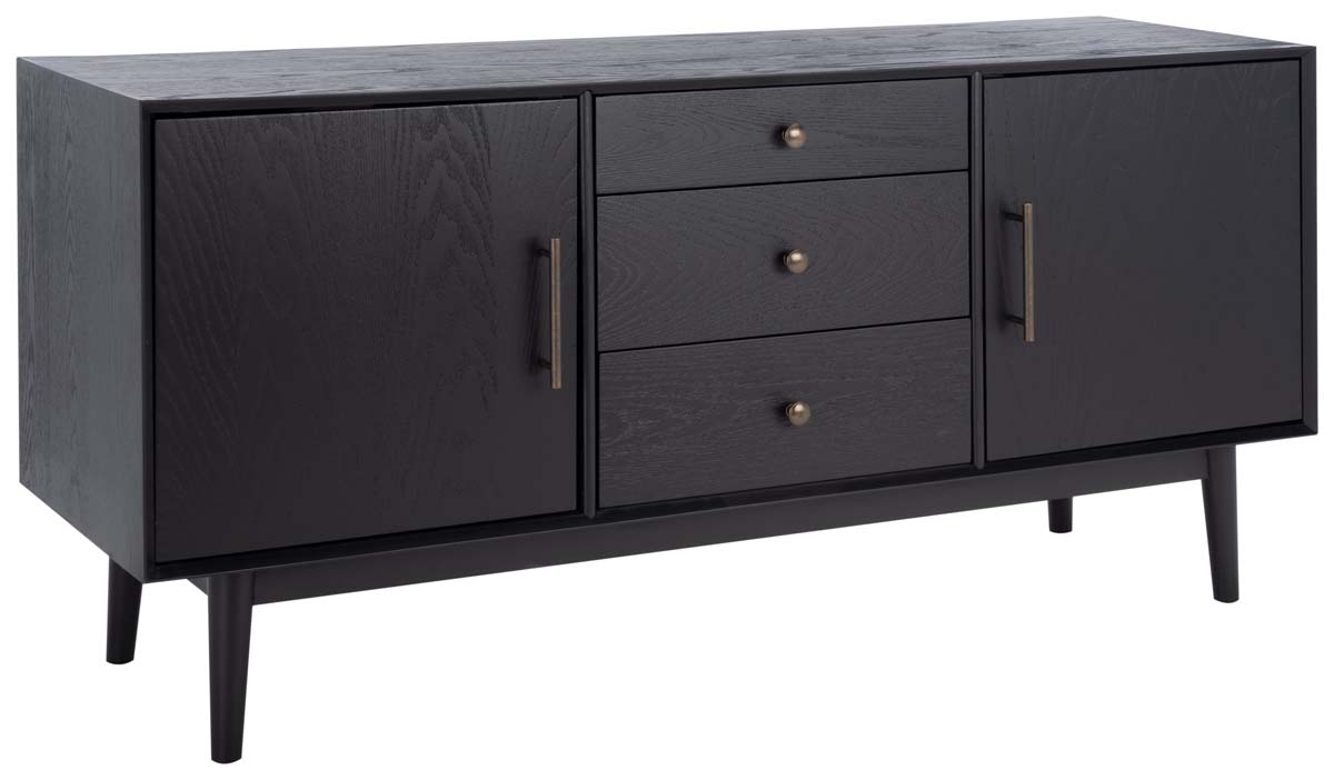 Elissa Mid-Century Large Media Stand | Safavieh Couture - SFV2115 - Black