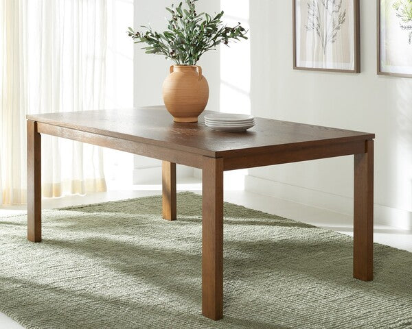 Deirdra Wood Rectangle Dining Table | Safavieh Couture - SFV2137 - Medium Oak