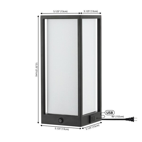 Safavieh Adel, 12.25 Inch, Iron Table Lamp W/ Usb Port, TBL4504-U - Black