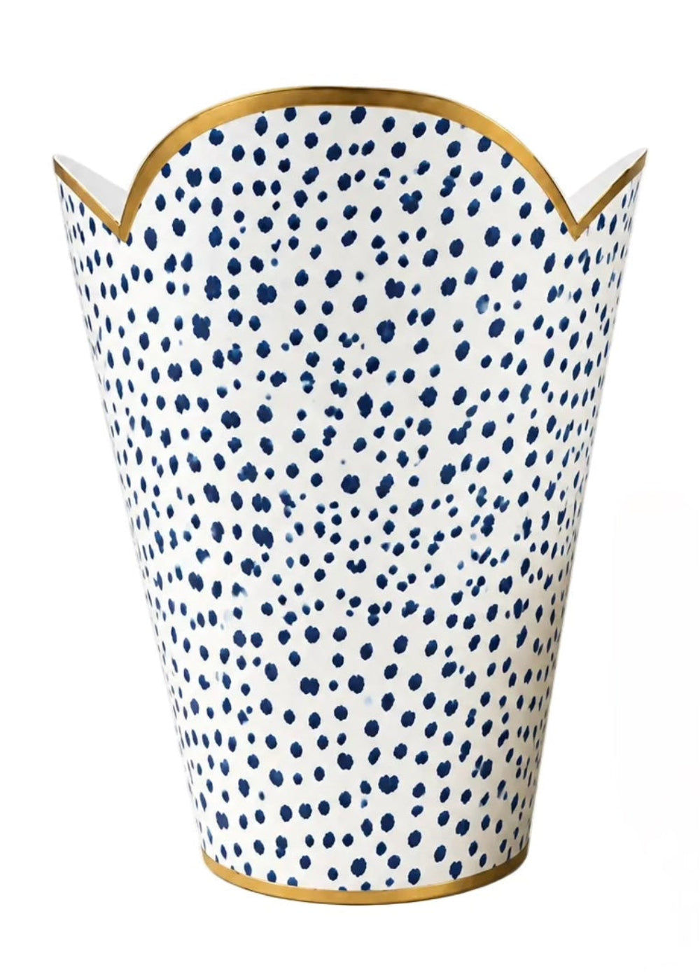 Navy Blue Polka Dot Wastepaper Basket & Tissue Holder (2 Options)
