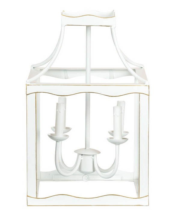 Mid Size Soft White & Gold Lantern