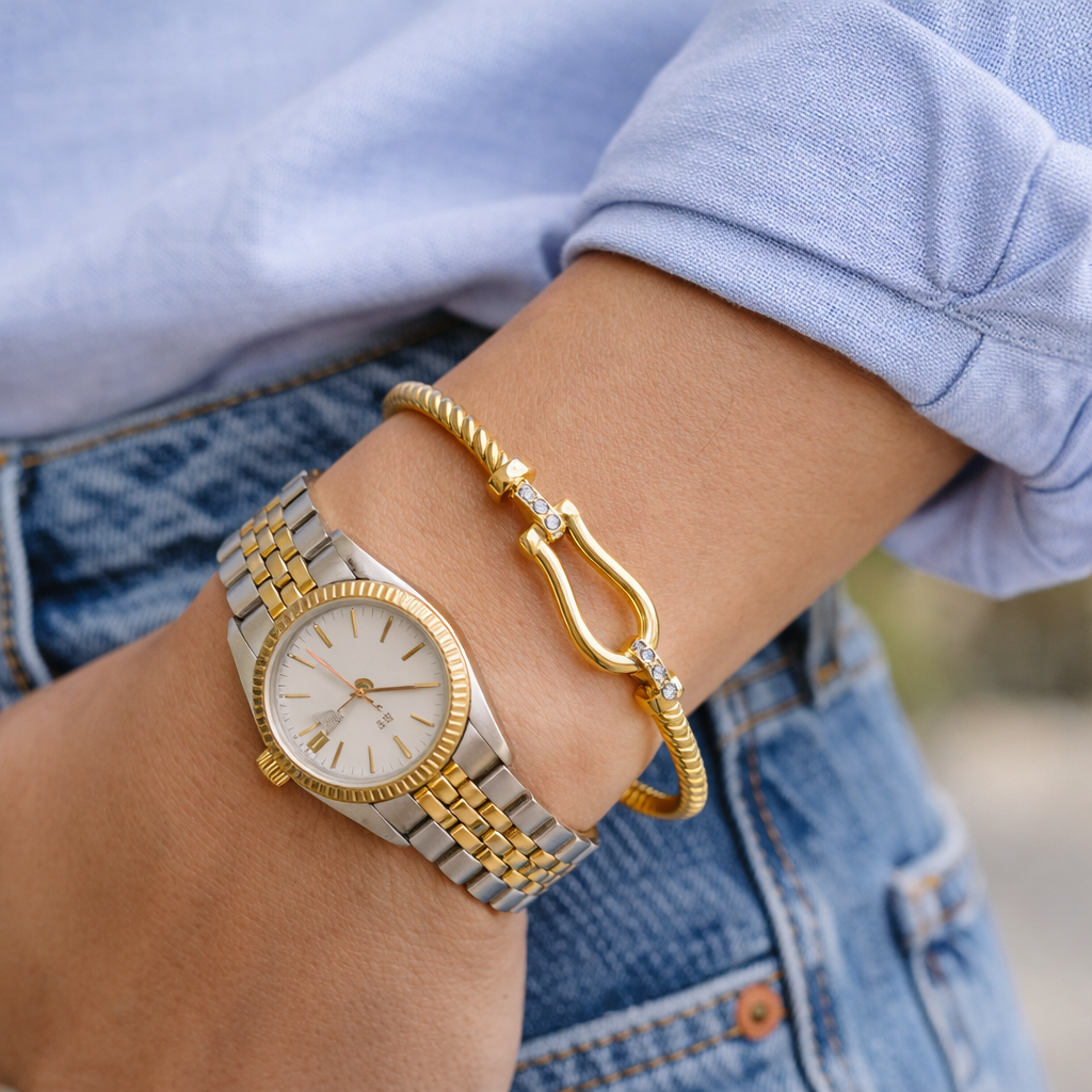 Gold Horse bit Bracelet