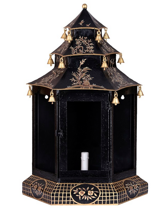 Black & Gold Pagoda Sconce