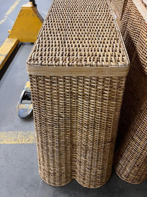 Scalloped Wicker Console: Final Sale