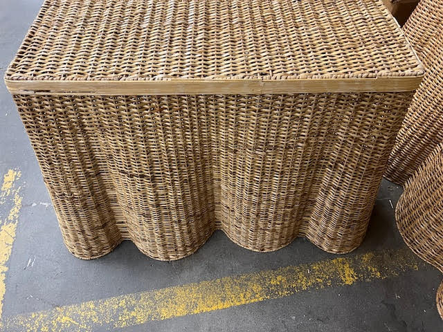 Scalloped Wicker Console: Final Sale