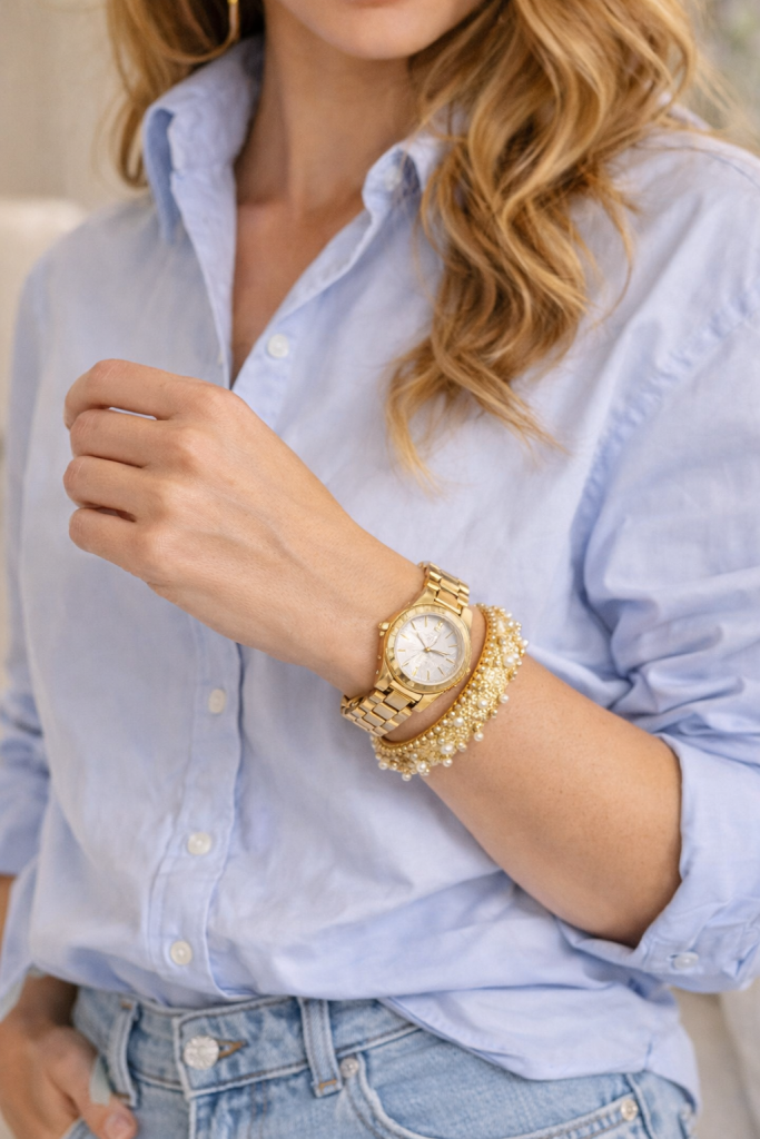 The Gold Small Pearl Cuff