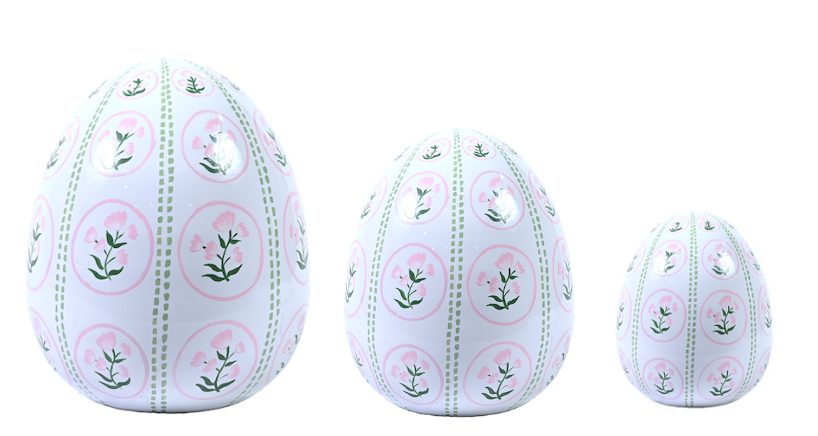 White, Pink & Green Tulip Egg (3 Sizes)