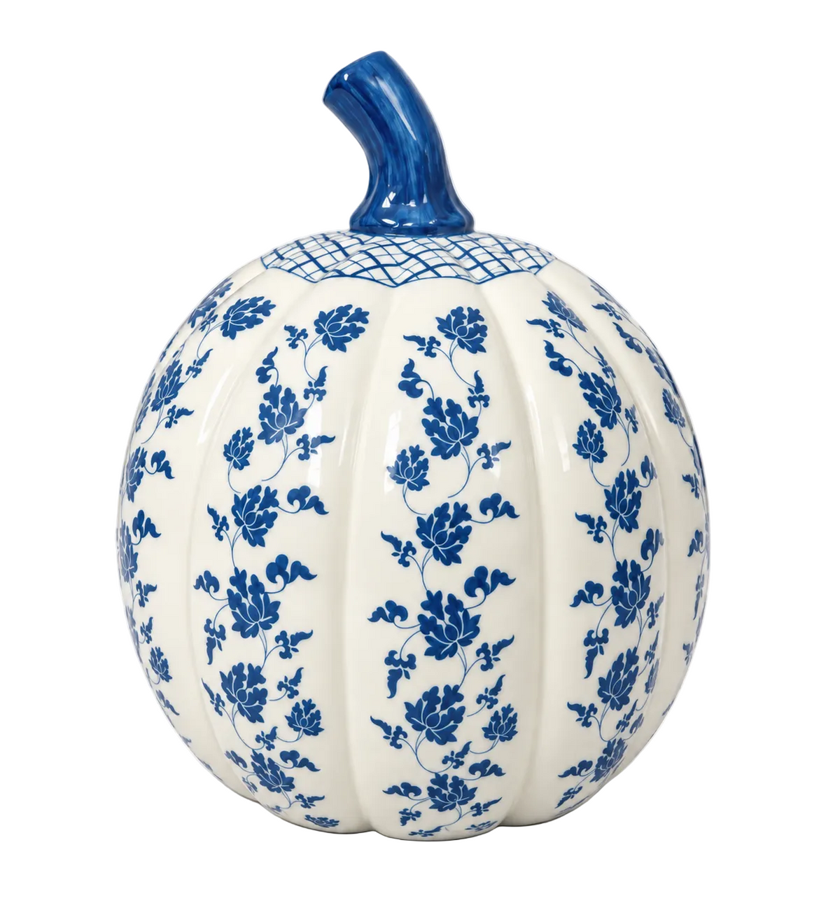 Large Blue Porcelain Pumpkin