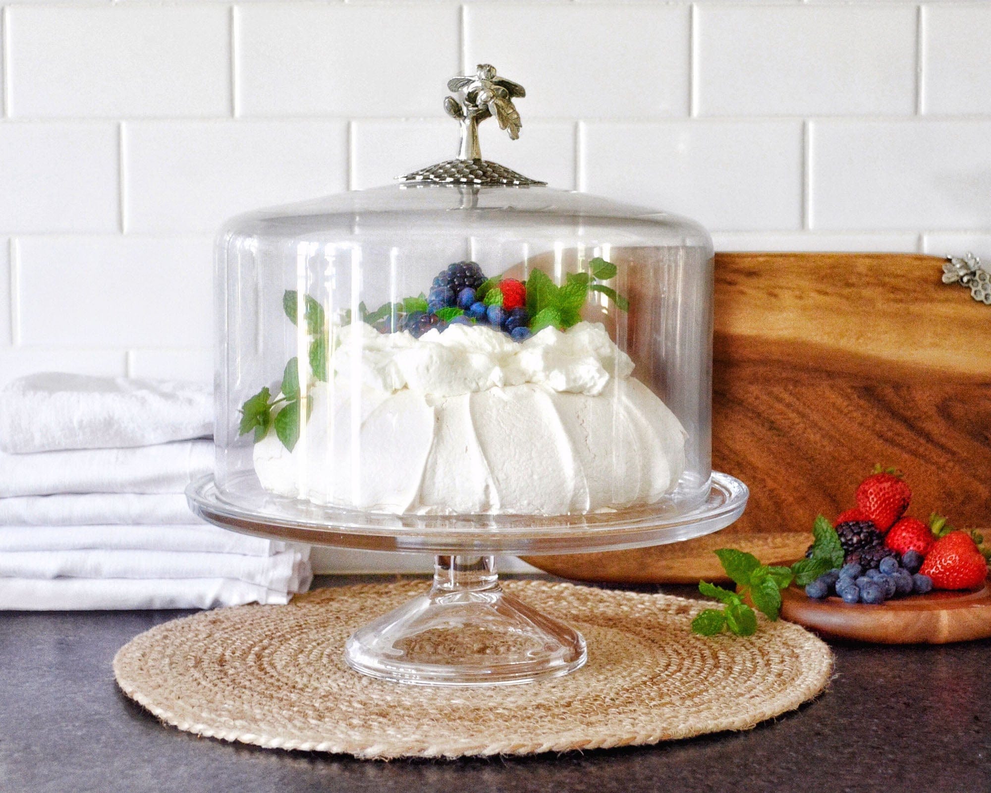 Honey Bee Glass Covered Cake / Dessert Stand