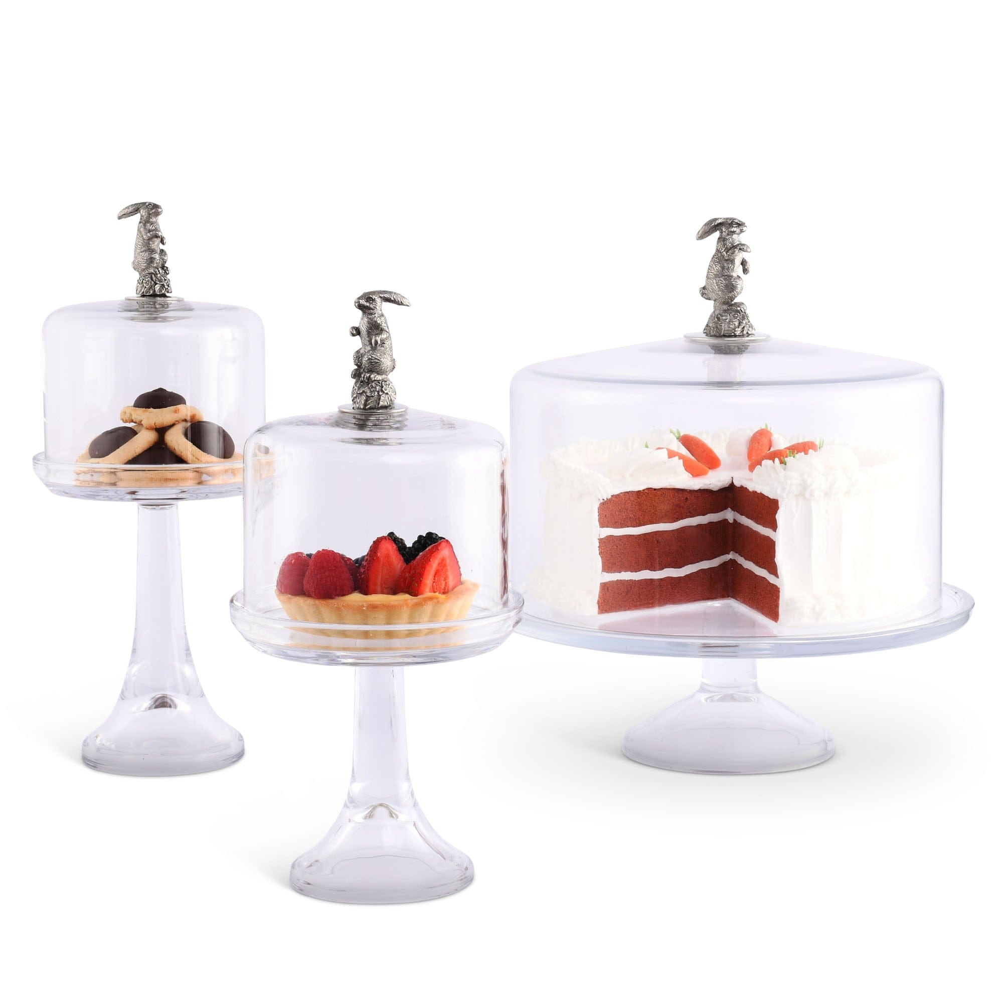 Bunny Glass Covered Cake / Dessert Stand