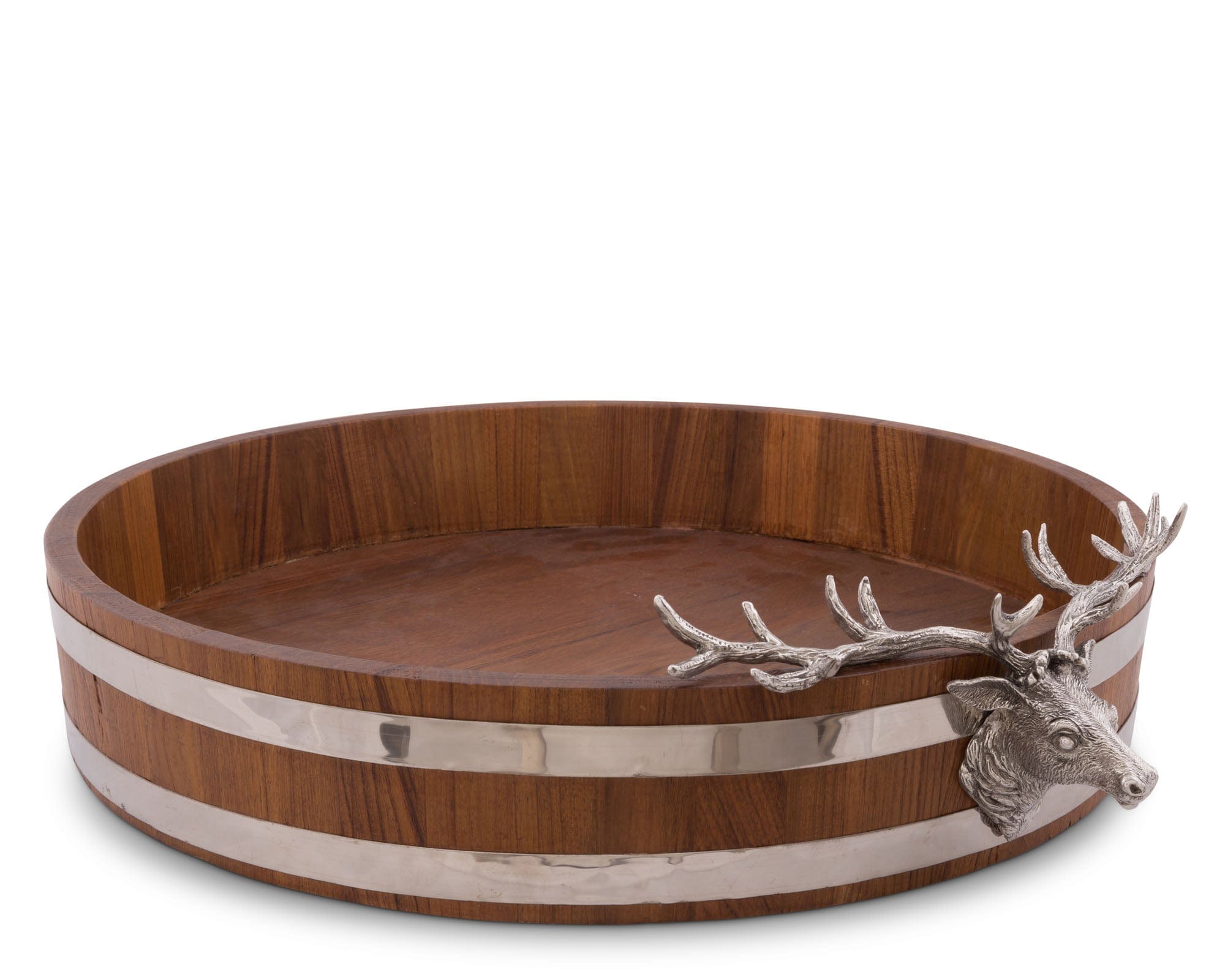 Elk Head Teak Tray