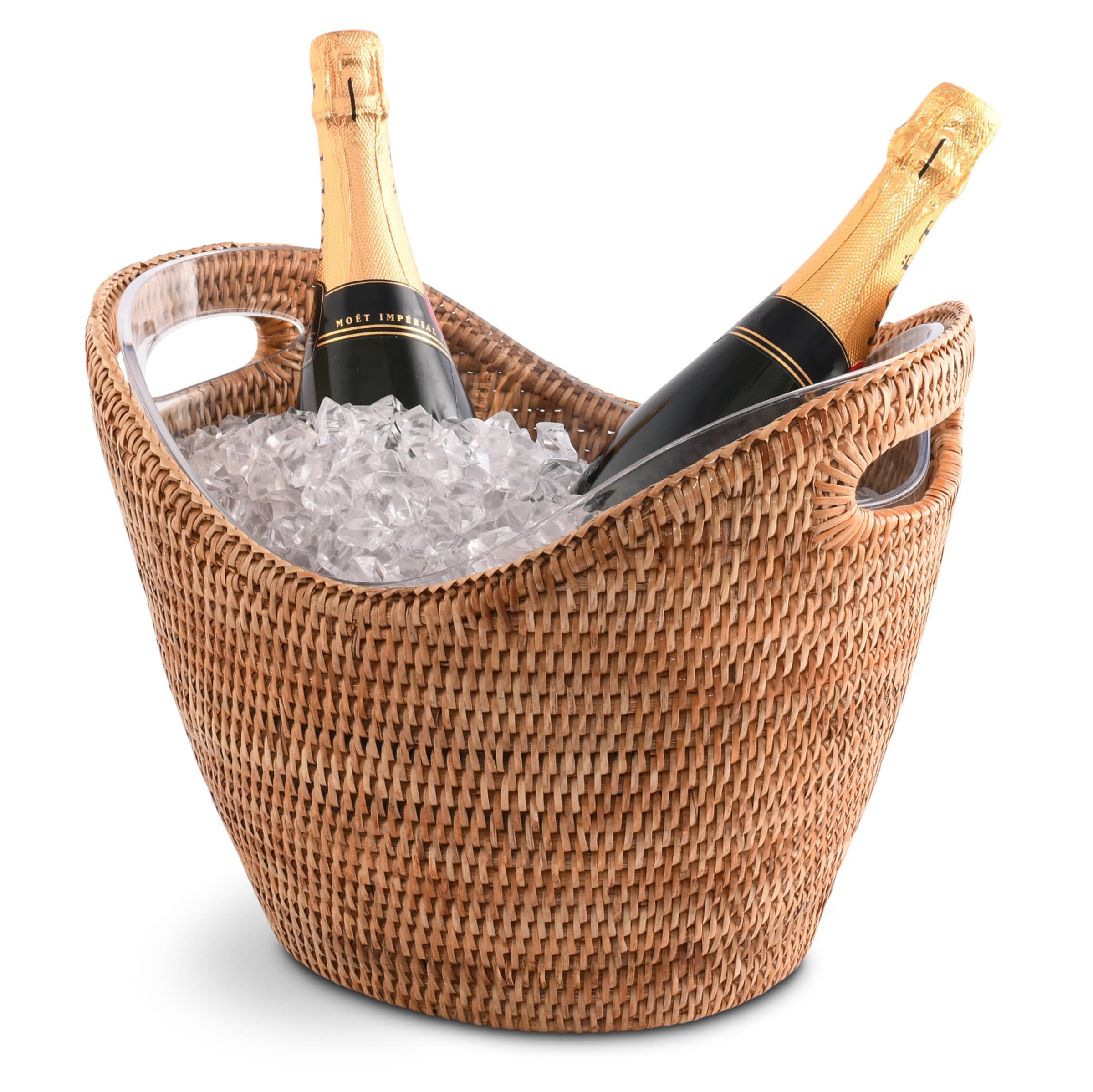 Hand Woven Wicker Rattan Champagne / Ice Tub