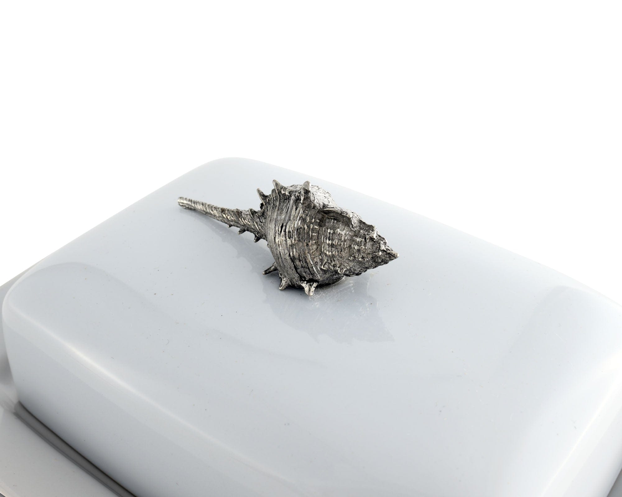 Conch Shell Stoneware Butter Dish