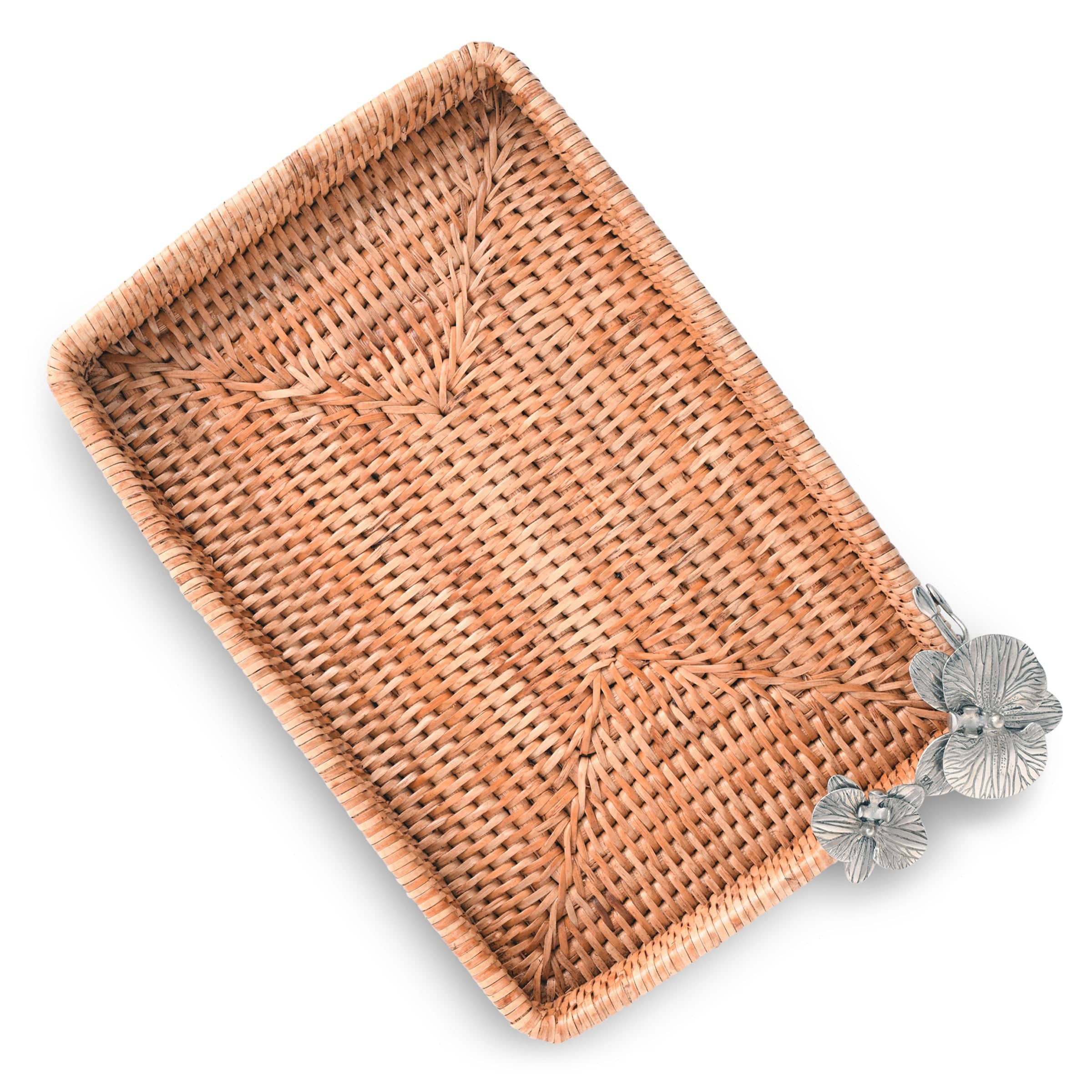 Orchid Catchall Tray Hand Woven Wicker Rattan