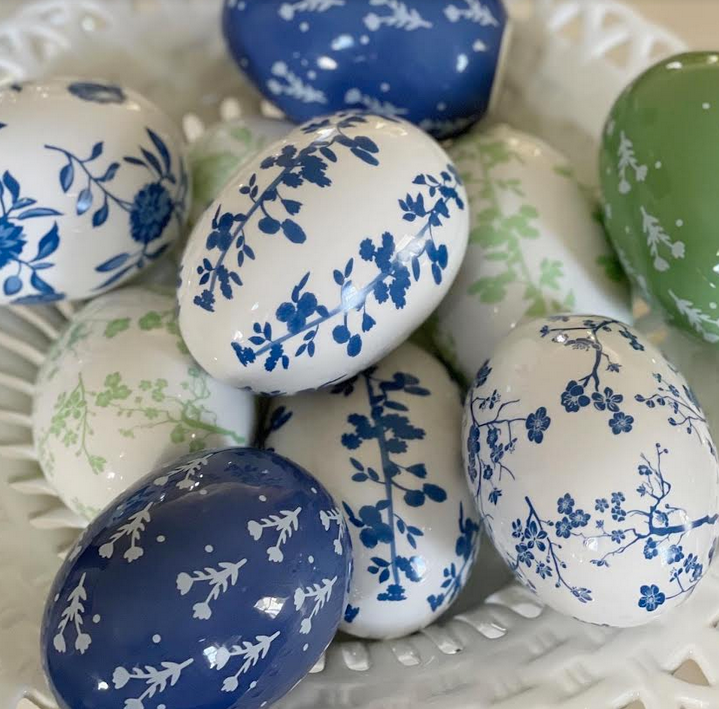 Surprise Bundle: Set of 4 Blue & White Porcelain Eggs
