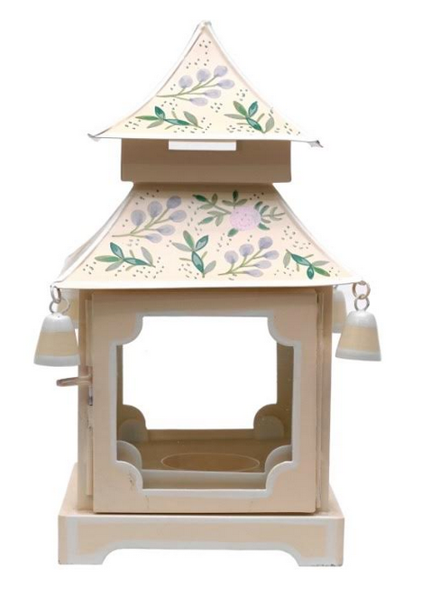 Pale Pink Handpainted Pagoda Lantern