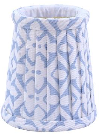 Periwinkle & White Round Pleated Sconce Shade