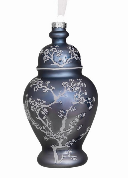 Pearlized Cherry Blossom Jar Ornament