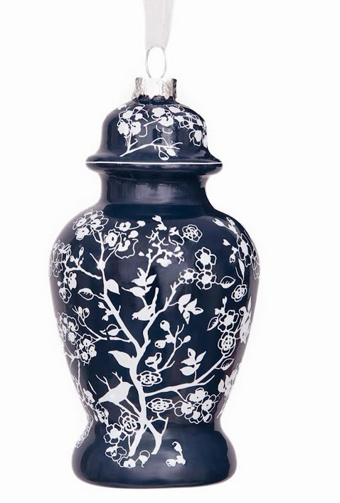 Navy Blue Ginger Jar Ornament