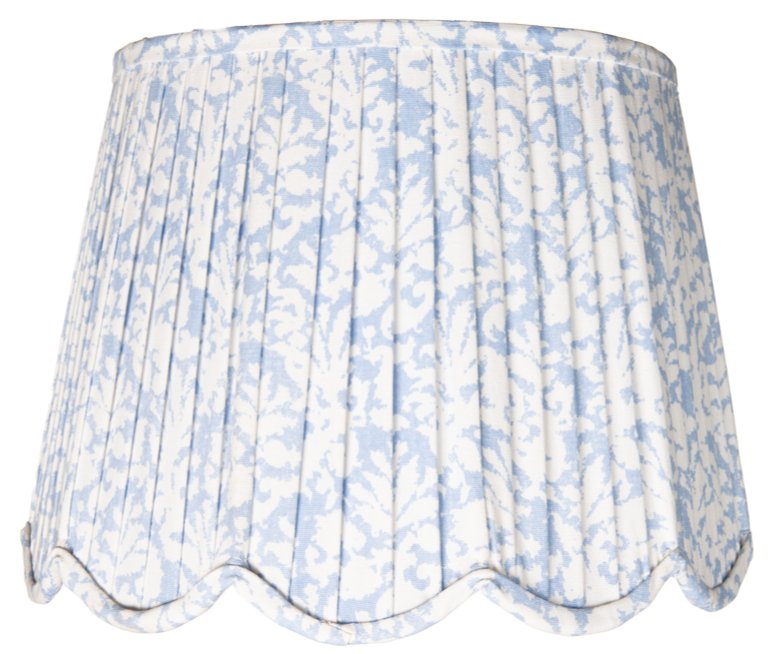 Light Blue Scalloped Floral Coral Lamp Shade