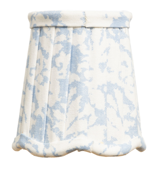 Slate Blue & White Scalloped Sconce Shade