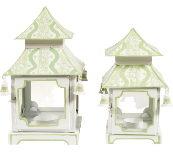 IKAT Spring Green TRELLIS PAGODA LANTERN (4 SIZES)