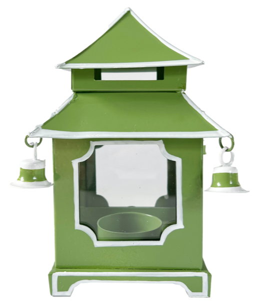 Mossy Green & White Pagoda Lantern