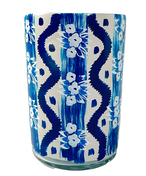 Royal Blue IKat Glass Bud Vase