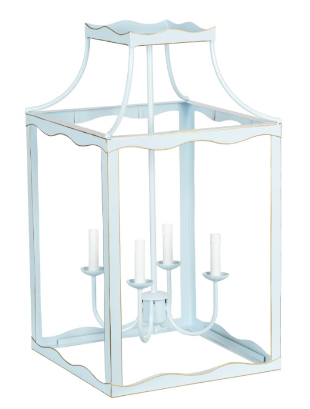 Soft Blue & Gold Large Lantern