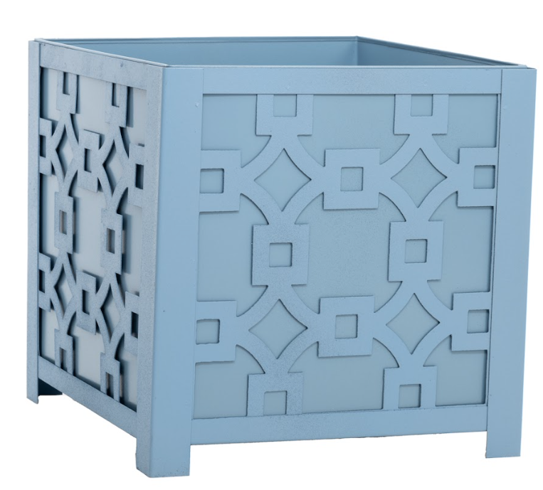 Periwinkle Fretwork Planter: Final Sale