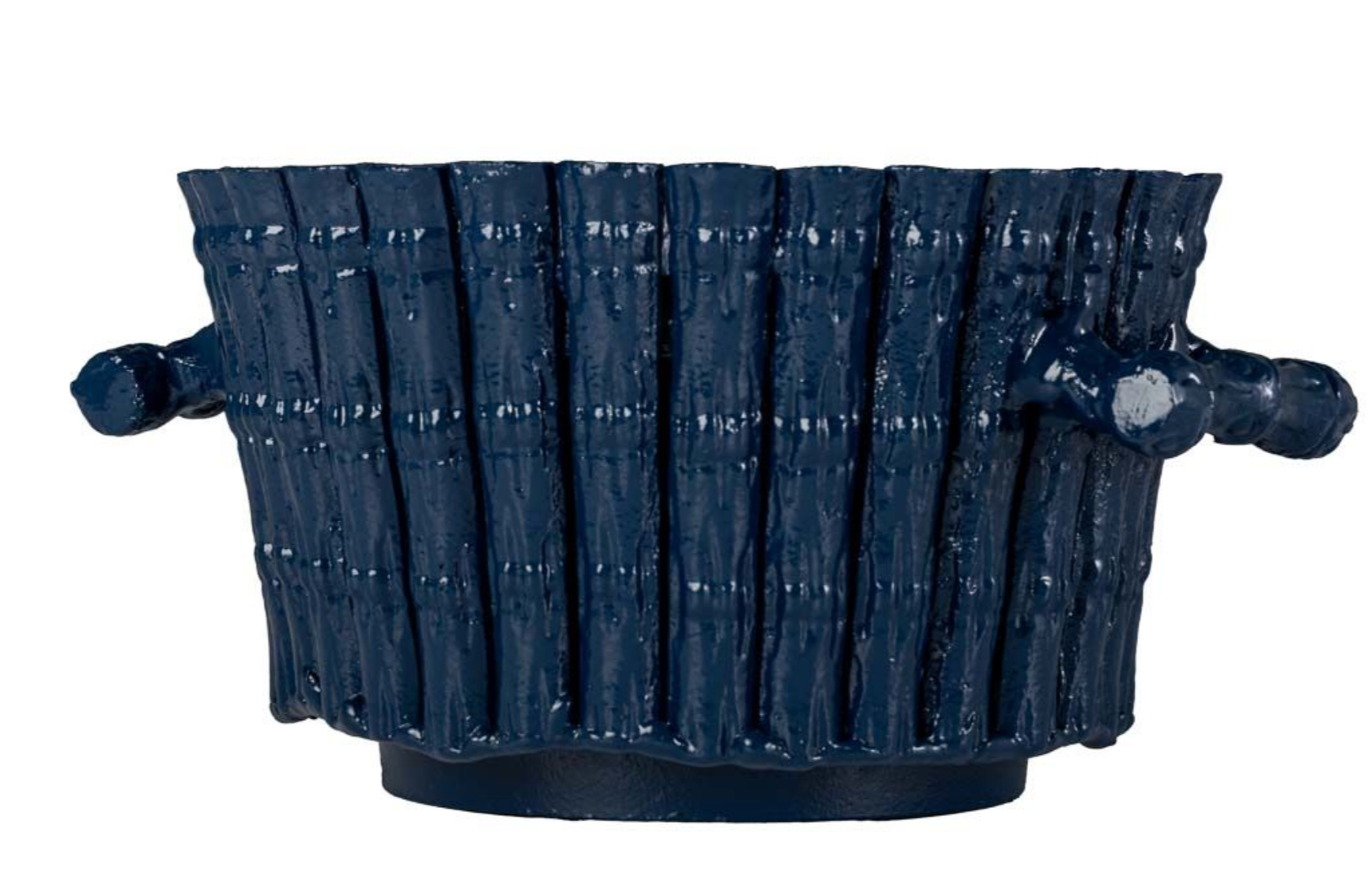 Large Oval Navy Bamboo Planter
