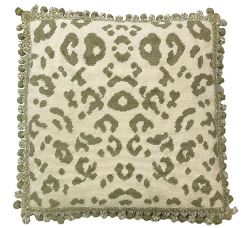 Green Leopard Pillow