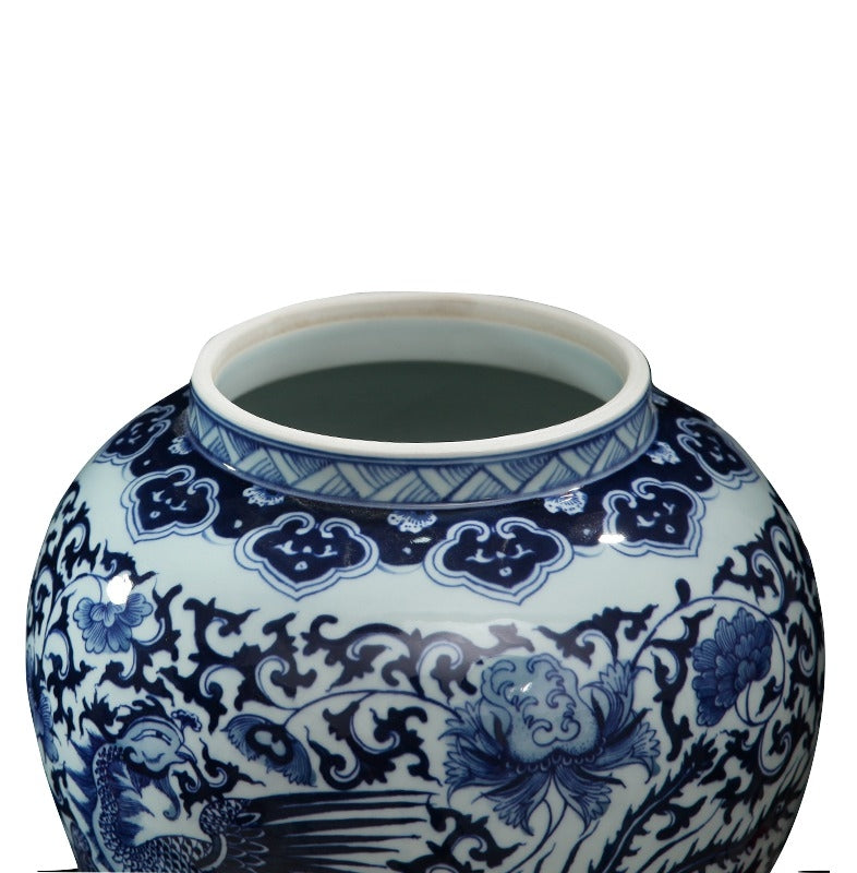 Large Dragon Floral Ginger Jar