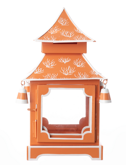 Orange and White Coral Pagoda Lantern