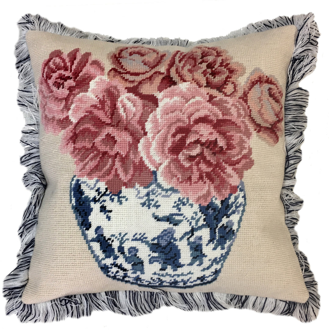 Pink Peony Ginger Jar Pillow