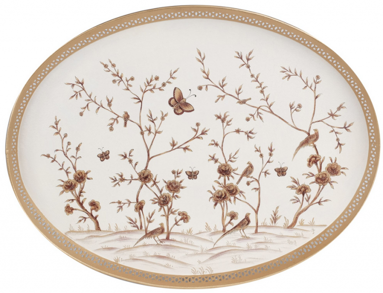 Ivory Round Pierced Tray: Final Sale