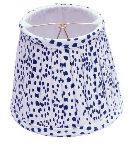 Dark NAVY POLKADOT ROUND SCONCE SHADE