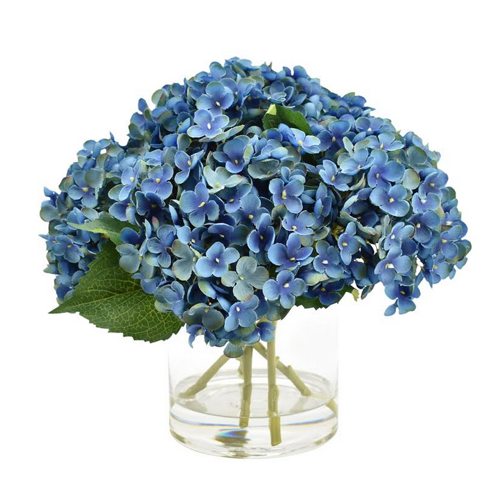 Lifelike Blue Hydrangea Arrangement