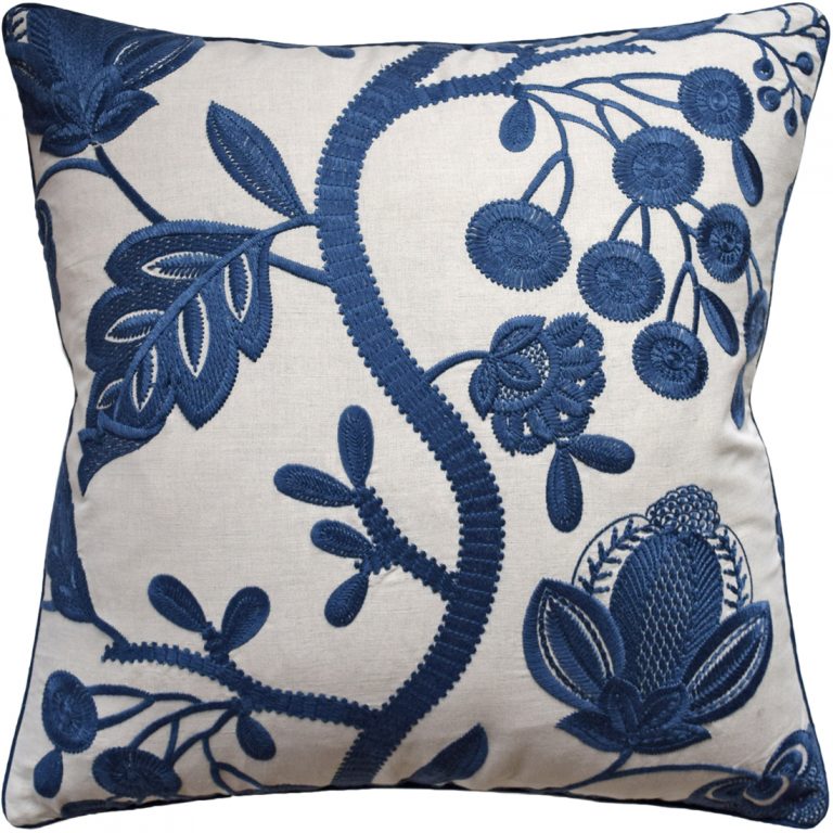Alladale Embroidery Blue Pillow
