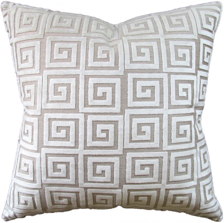 Athenee Ivory Greek Key Pillow