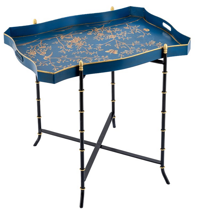 Navy & White RECTANGULAR TRAY TABLE