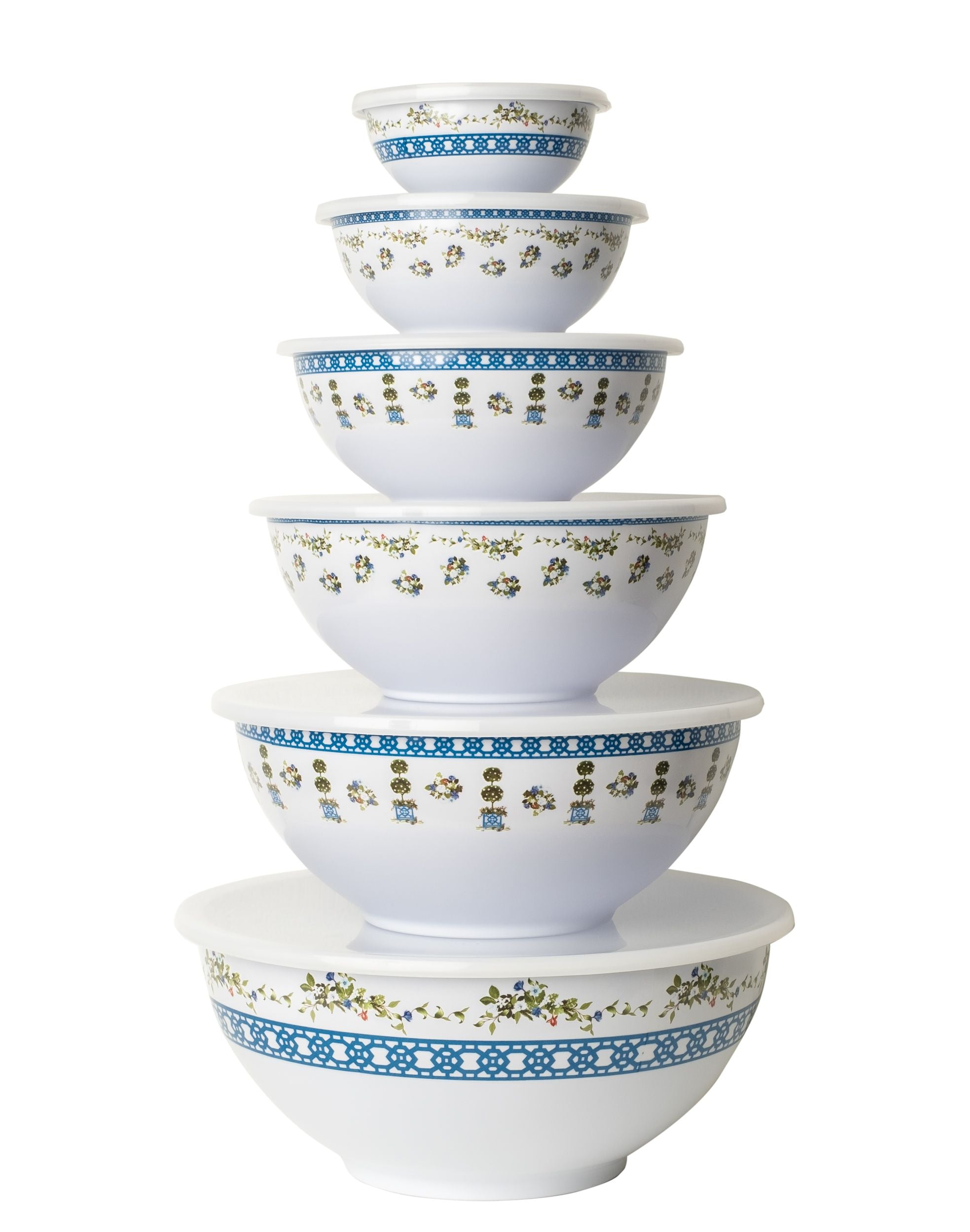 Trellis and Topiary Mixing Bowls with Lids